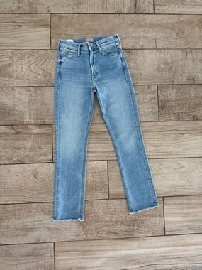 MOTHER THE MID RISE DAZZLER ANKLE FRAY JEANS